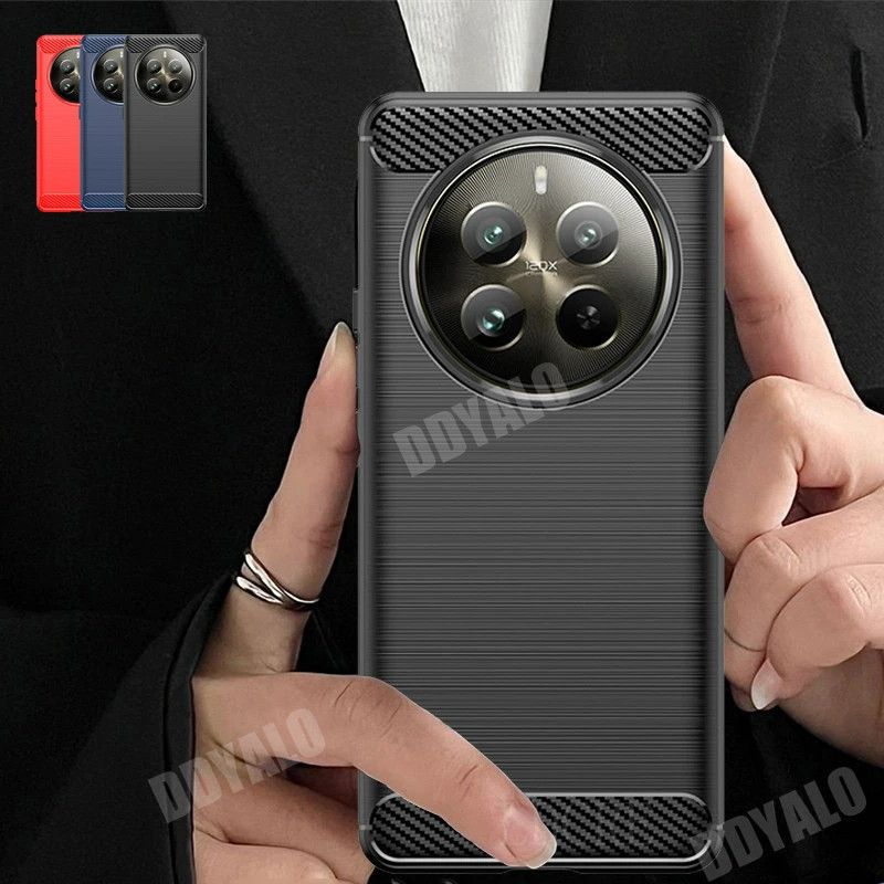 เคสโทรศัพท์มือถือแบบนิ่ม TPU คาร์บอนไฟเบอร์ กันกระแทก สําหรับ Realme 12 Pro Plus 5G 2024 Realme12 Plus 12Pro 12Plus 12Pro+ Proctive