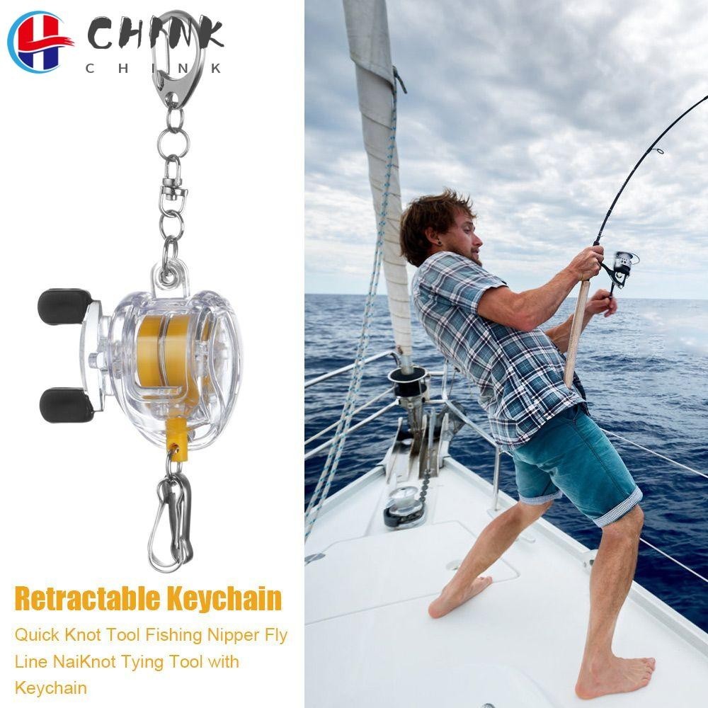 Chink พวงกุญแจรอกตกปลา พับเก็บได้ ป้องกันการกัดกร่อน