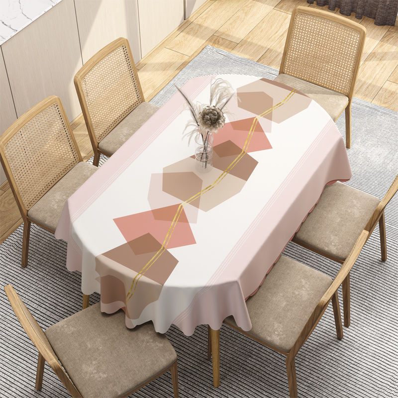 ผ้าปูโต๊ะ pvc กันน้ํามัน ป้องกันน้ําร้อนลวก ทรงวงรี แบบหนา สไตล์จีน
