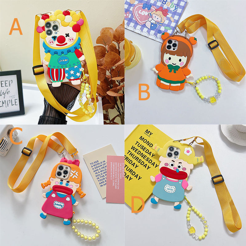 3D กันกระแทก สําหรับ OPPO Reno12 5G Reno 12 12Pro 12F A60 A59 Realme C67 C65 4G C63 C61 C55 C53 C35 Note50 เคสมือถือ Soft TPU Case เคสป้องกัน Cute Cartoon Funny Clown Girl เคสกันกระแทก เคสซิลิโคน เคสป้องกันสามมิติ มีเชือกแขวน