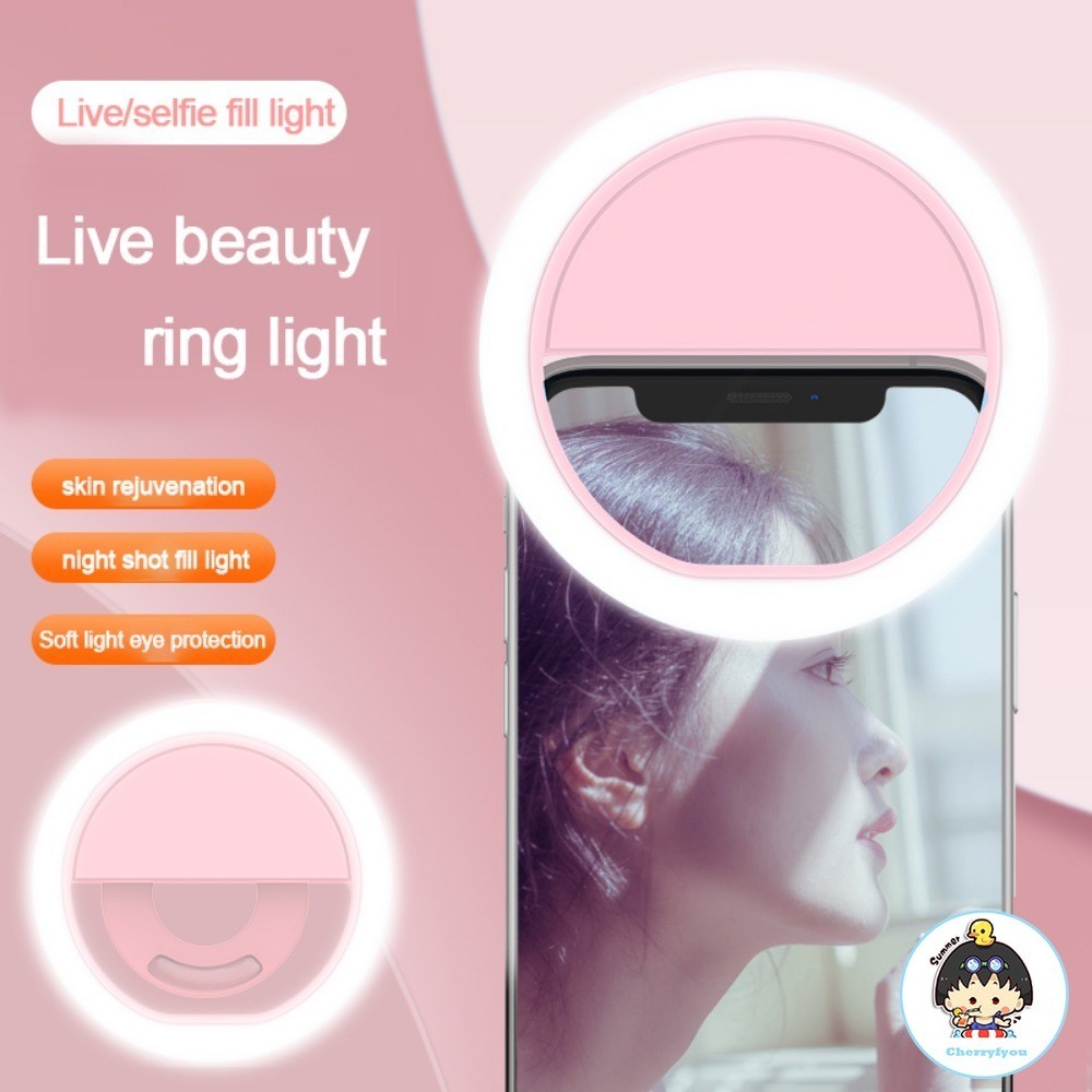 แหวนไฟเซลฟี่ LED ชาร์จ USB สําหรับ IPhone Samsung โทรศัพท์มือถือ แท็บเล็ต
