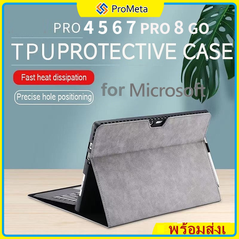 Surface พลิก คลุม PU หนัง เคส Microsoft Surface Pro 11 10 9 5 6 7 8 go 1 2 3 4 ปลอกแท็บเล็ต กระเป๋า ยืน Case