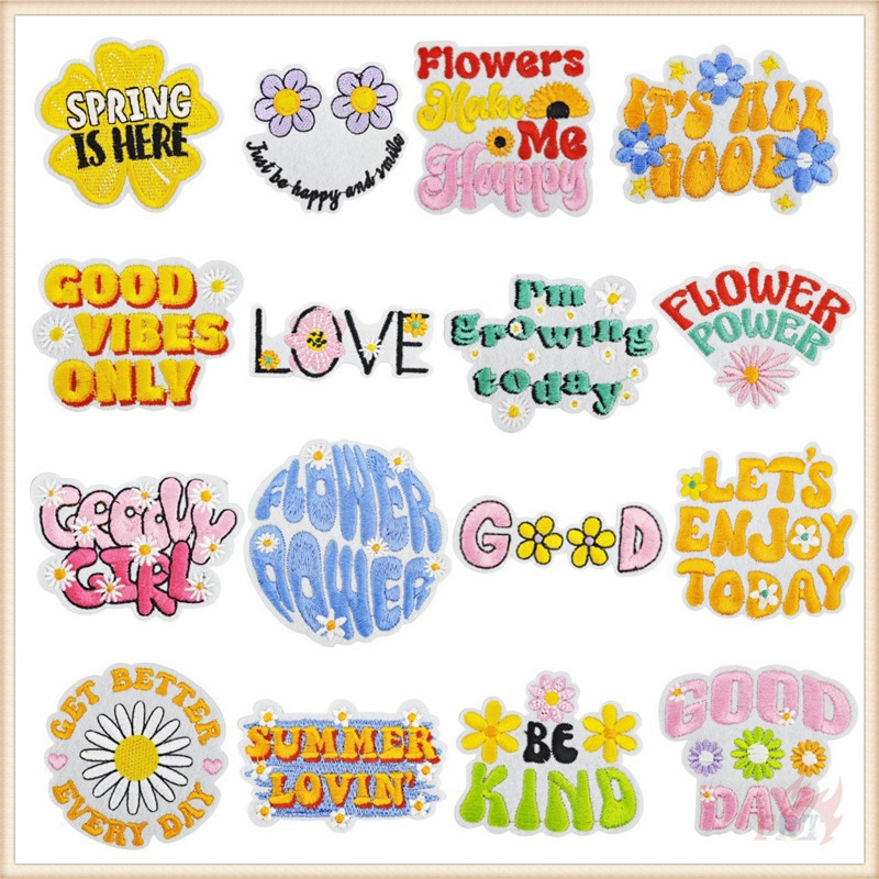 ♚ Healing English Slangs - เดนมาร์ก Art Series 02 Iron-On Patch ♚ 1 ชิ้น Good Vibes เท่านั้น DIY เย็บบนเหล็กบนป้ายแพทช์