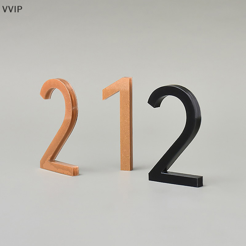 Vvth สติกเกอร์ตัวเลข 0-9 มีกาวในตัว 3D สไตล์โมเดิร์น สําหรับติดประตูโรงแรม ตู้จดหมาย บ้านเลขที่อยู่ VVTH