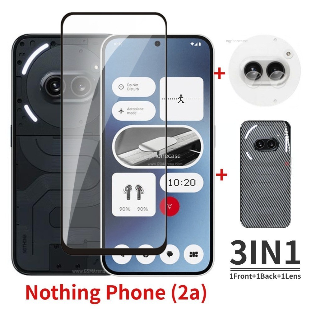 ฟิล์มกันรอยหน้าจอกล้อง สําหรับ Nothing Phone (2a) 2a Phone2a ​​​​​​​ Nothingphone 2024 3in1 ฟิล์มกระจกนิรภัย คาร์บอนไฟเบอร์ แบบใส บางพิเศษ สําหรับเลนส์กล้องหลัง