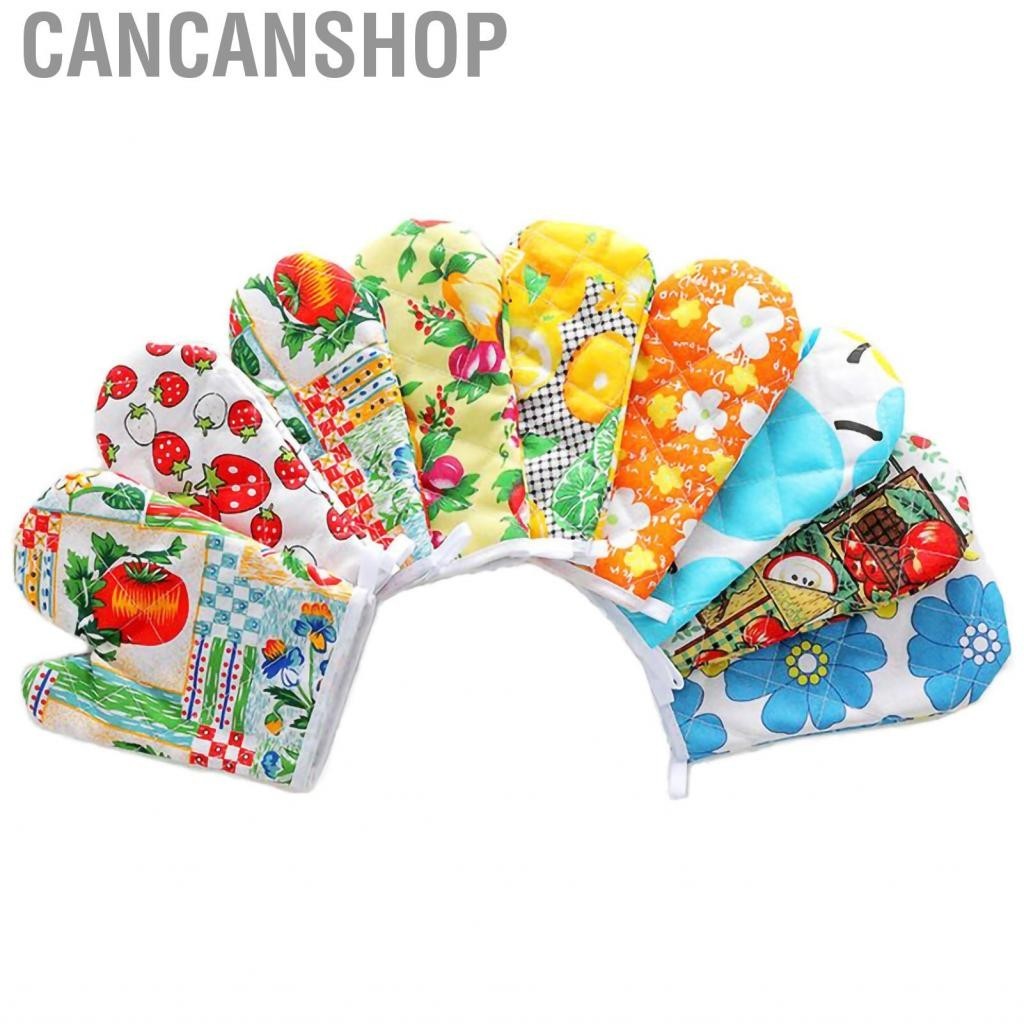 Cancanshop 1pcs Non-slip Oven Gloves Flower Pattern Cotton Kitchen Insulation Cooking Microwave Mitts for Random