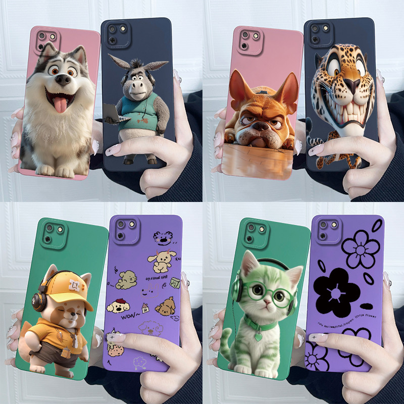 สําหรับ Huawei Y5P กรณีน่ารักรูปแบบซิลิโคนเหลว Soft TPU กันกระแทกสําหรับ Huawei Y5P HuaweiY5P 2020 D
