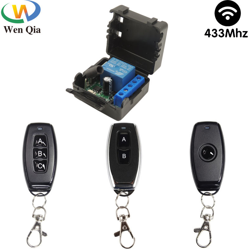 สวิตช์ควบคุมระยะไกล RF 433MHz, DC 10A 6V 12V 24V 30V, โมดูลรีเลย์ 1 2 4 ช่อง และเครื่องส่งสัญญาณสำหรับประตูโรงรถ/LED/มอเตอร์