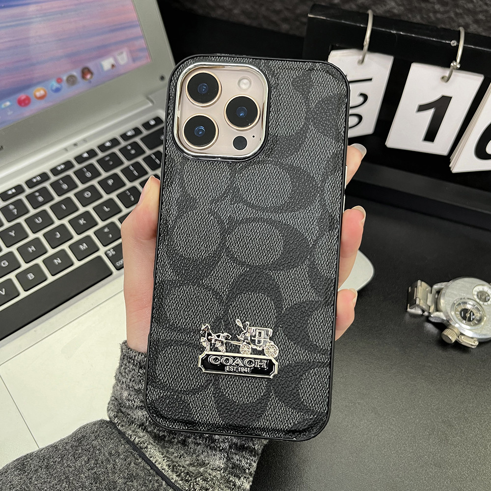 Luxury Coach ชุบเคสโทรศัพท์สําหรับ IPhone 14 15 16 Pro Max IP 13 Pro Max 13 Promax 12 PM 15Plus i11 i15 i14 Hard กันกระแทกกรณี