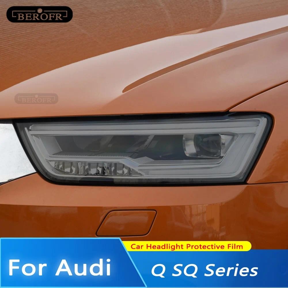 สําหรับ Audi Q2 Q3 F3 8U Q5 Q7 4M Q8 SQ2 SQ5 SQ8 RSQ3 RSQ8 ไฟหน้ารถสีรมควันสีดําป้องกันฟิล์ม TPU สติ