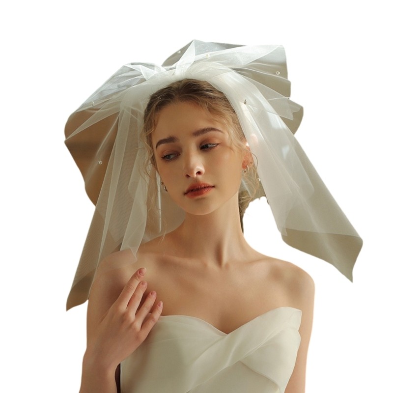 Zzz Pearls Beaded Wedding Veil สําหรับเจ้าสาวเพื่อนเจ้าสาวเทศกาลดนตรี Gathering Veil