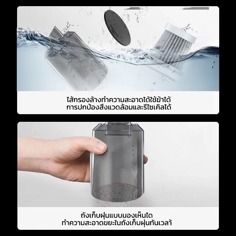 ดูดฝุ่นไร้สาย เครื่องดูดฝุ่นในรถ ไร้สาย 65000Pa ​ดูด/เป่าได้ car vacuum cleaner เครื่องดูดฝุ่นขนาดเล