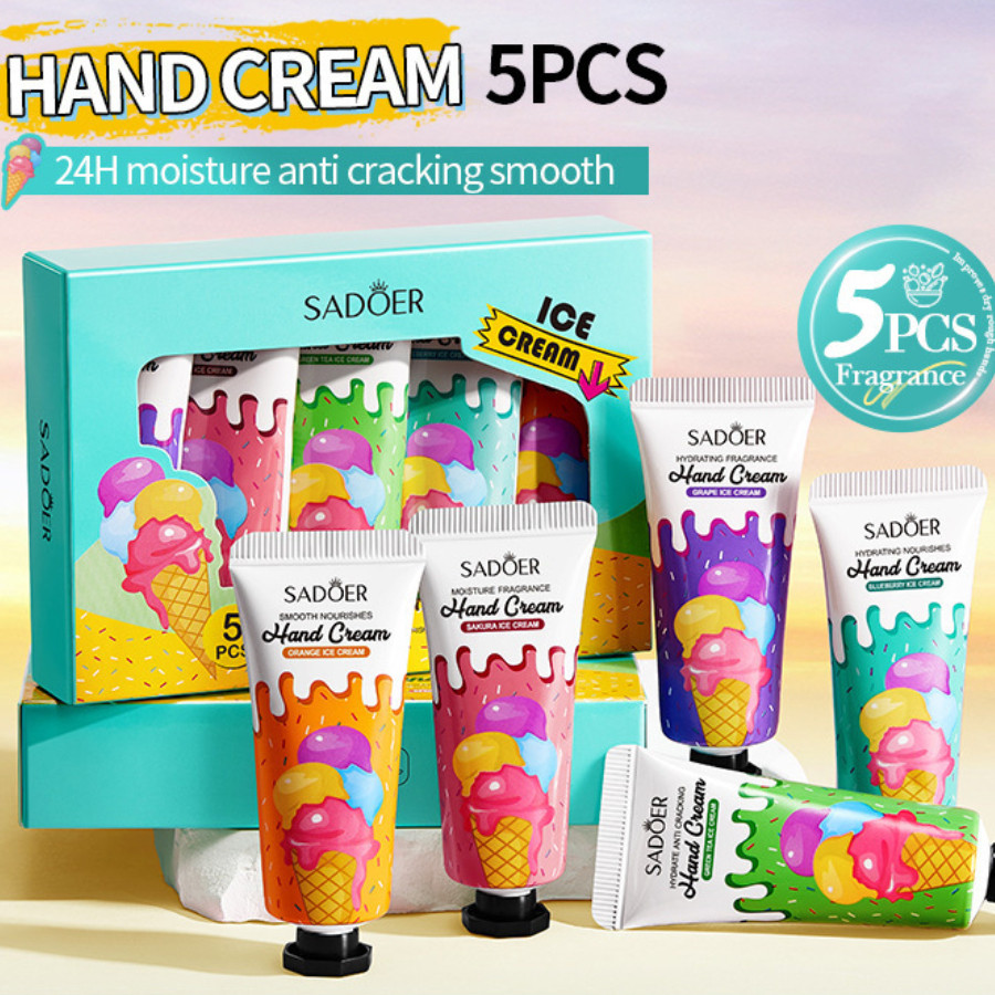ชุดครีมทามือกลิ่นผลไม้ - คอลเลกชันครีมทามือให้ความชุ่มชื้น 5 ชิ้นสําหรับมือบํารุงและกลิ่นหอม - รูปที่ 4