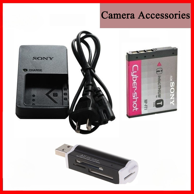 กล้องดิจิตอล Sony DSC-T5 T9 T10 T1 T11 T3 T33 กล้อง NP-FT1 แบตเตอรี่ + เครื่องชาร์จ + เครื่องอ่านการ์ด