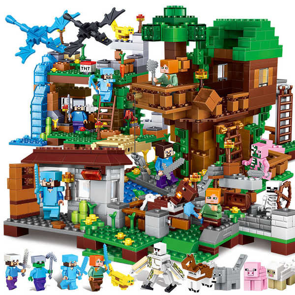 lego lego ninjago สินค้าใหม่ Minecraft Building Blocks Village House Mini World ของเล่นเด็ก Boys Int