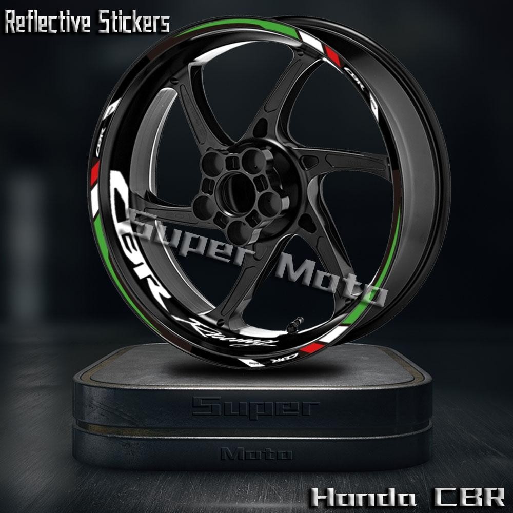 สําหรับ Honda CBR250RR 150R 500r 650r cbr 150 r 650r 250rr 500r 600rr สะท้อนแสงรถจักรยานยนต์สติกเกอร์ล้อ 17 นิ้ว Hub Decal ขอบแถบเทปอุปกรณ์เสริมกันน้ํา