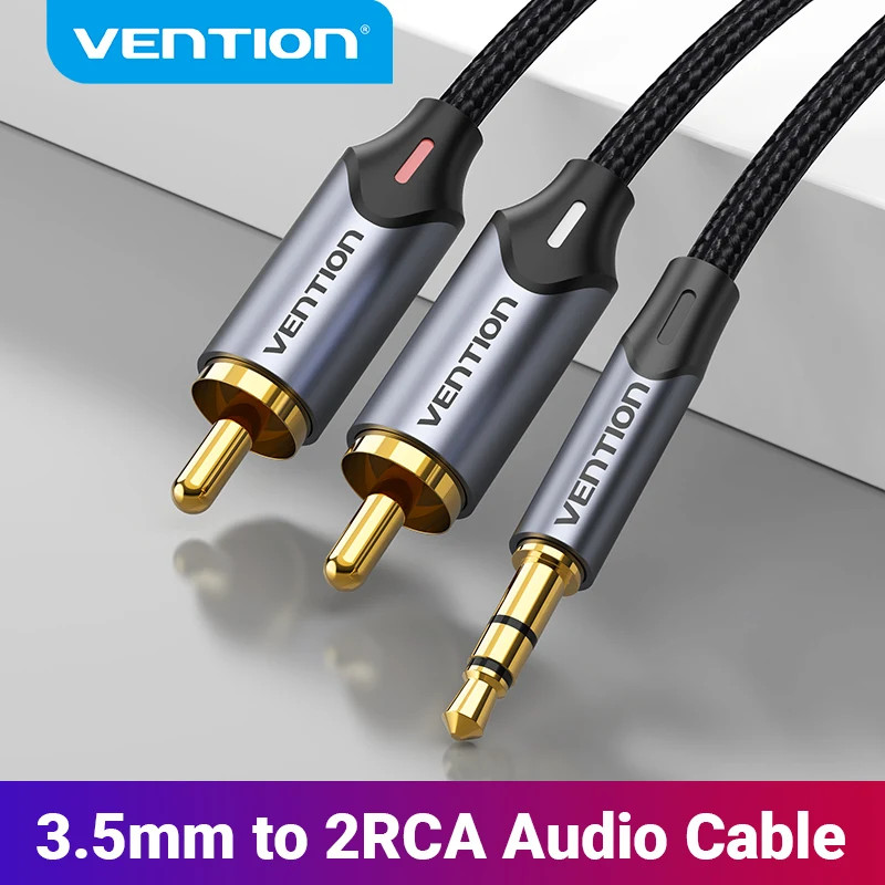 Vention สาย RCA 3.5 มม. ถึง 2RCA Splitter RCA Jack 3.5 สาย RCA สายสัญญาณเสียงสําหรับสมาร์ทโฟนเครื่อง
