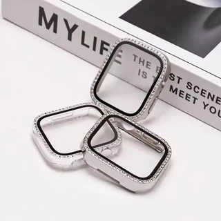 กรณีนาฬิกาเพชรกระจกนิรภัย for Apple Watch SE 3 2 Series 11 10 9 8 7 6 Iwatch 46 45 44 มม 42 41 40 38 มม