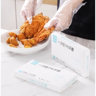 Food Grade(S/M/L) 🥕 ถุงมือทำอาหาร TPE แบบกล่อง 100ชิ้น เหนียว มั่นใจการใช้งาน