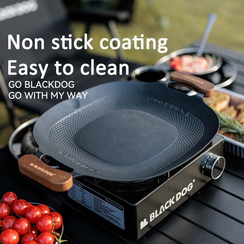 Blackdog Outdoor Camping ถาดบาร ์ บีคิวอลูมิเนียม Non Stick เคลือบกระทะทอดฉนวนกันความร ้ อน Anti Scalding ถาดบาร ์ บีคิว