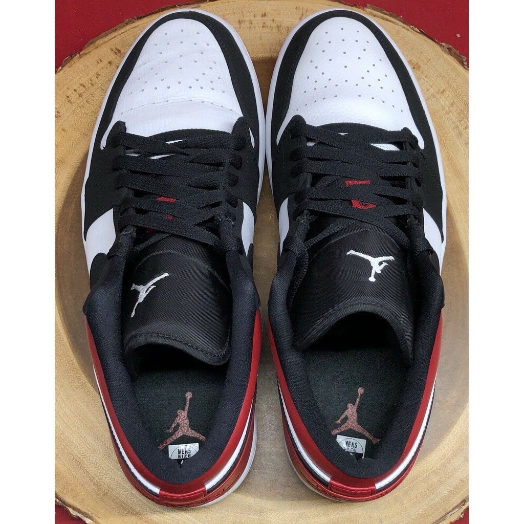 Nike Nike Air Jordan 1 Low Black Toe/White/Gym Red AJ1รองเท้าบาสเก็ตบอล553558-116