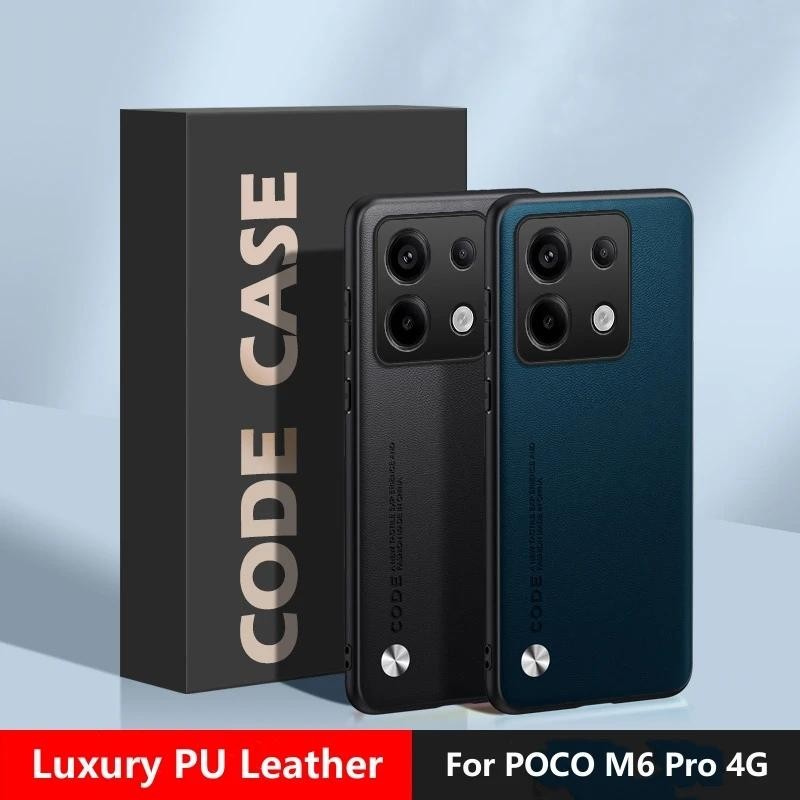 เคสโทรศัพท์มือถือ หนัง PU ซิลิโคนนิ่ม ผิวด้าน กันกระแทก สําหรับ Poco M6 Pro 4G Poco M 6 M6Pro