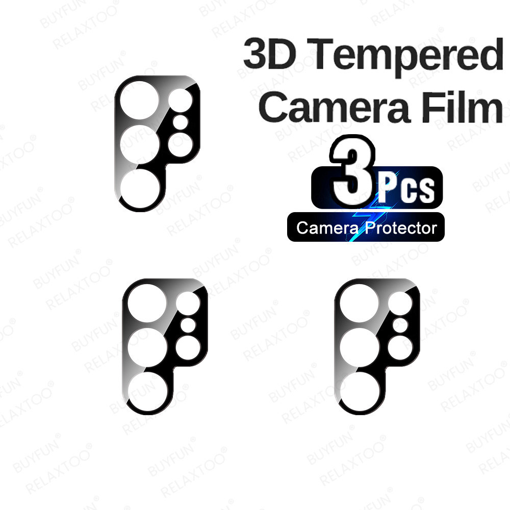 ​3pcs สําหรับ Samsung Galaxy S24 Ultra 5G 3D กล้องป้องกันหน้าจอ Samsung S25 S24 Plus Samsung S25 Ult