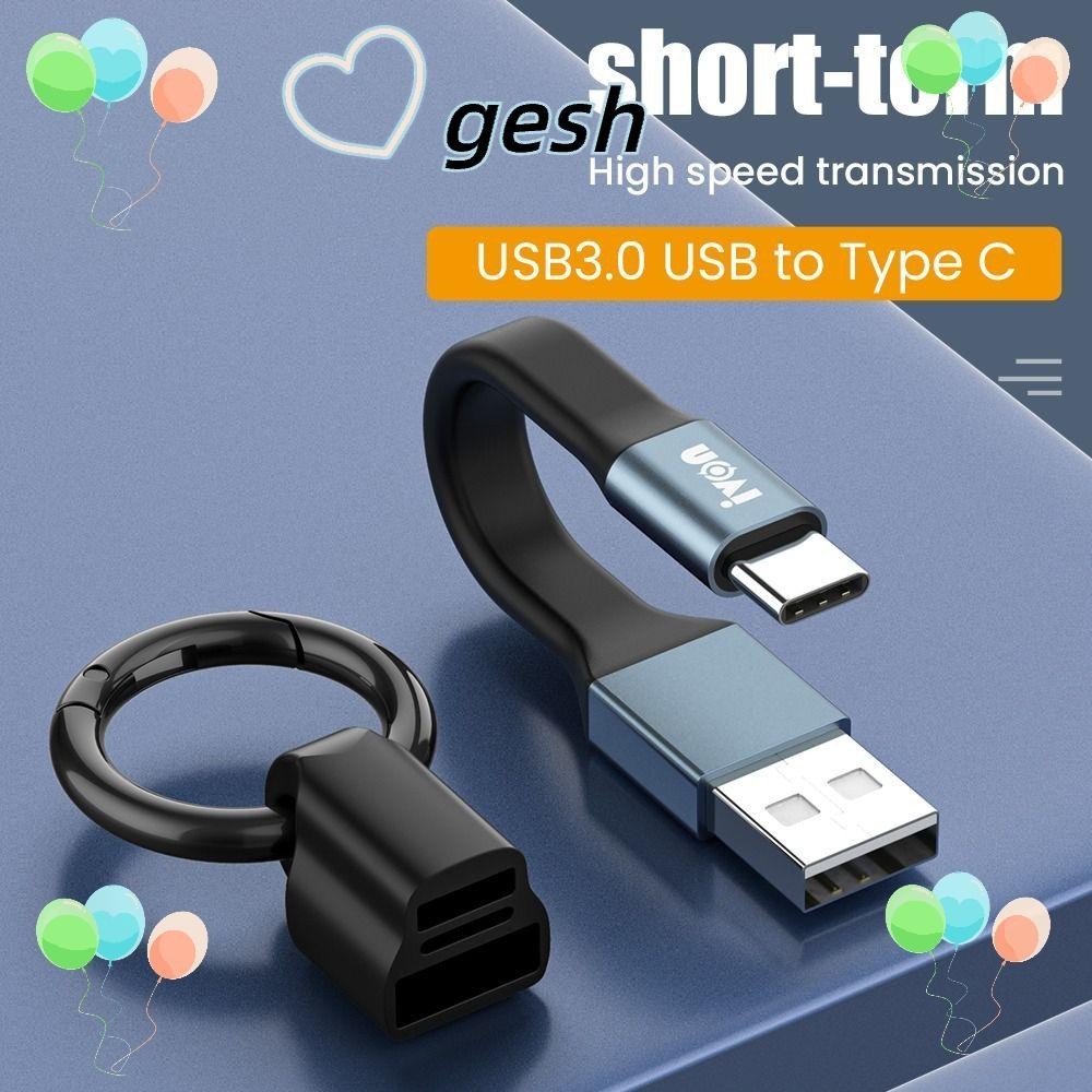 Gesh1 สายชาร์จ USB Type-C เป็น USB A แบบสั้นพิเศษ สําหรับสมาร์ทโฟน