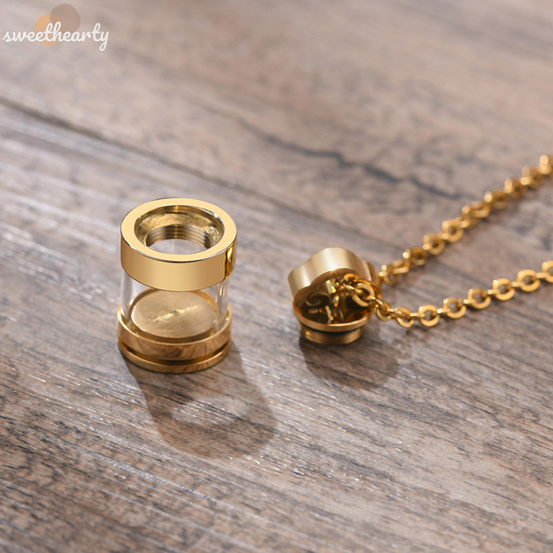 [Sweethearty] สร้อยคอ หลอดแก้วใส กลวง เติมได้ สําหรับผู้หญิง ผู้ชาย เถ้าโกศ เครื่องประดับที่ระลึก จี้ของขวัญ
