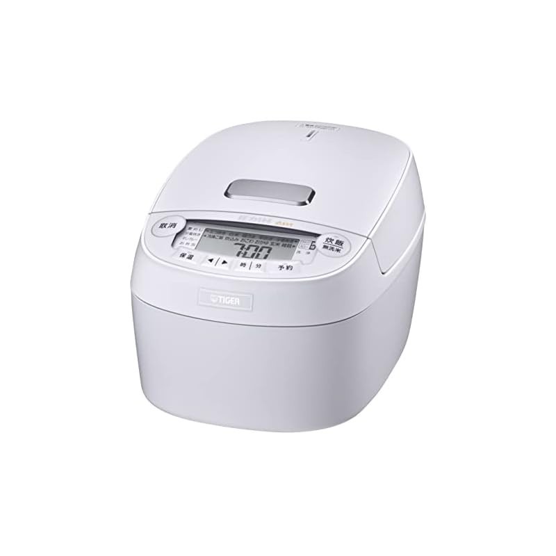 【Direct from Japan】Tiger Magic Flask (TIGER) Rice Cooker 5.5 cups Pressure IH freshly cooked Far-infrared 5-layer clay pot coated kettle Grain stand warm easy to care for Matt white JPV-A100WM