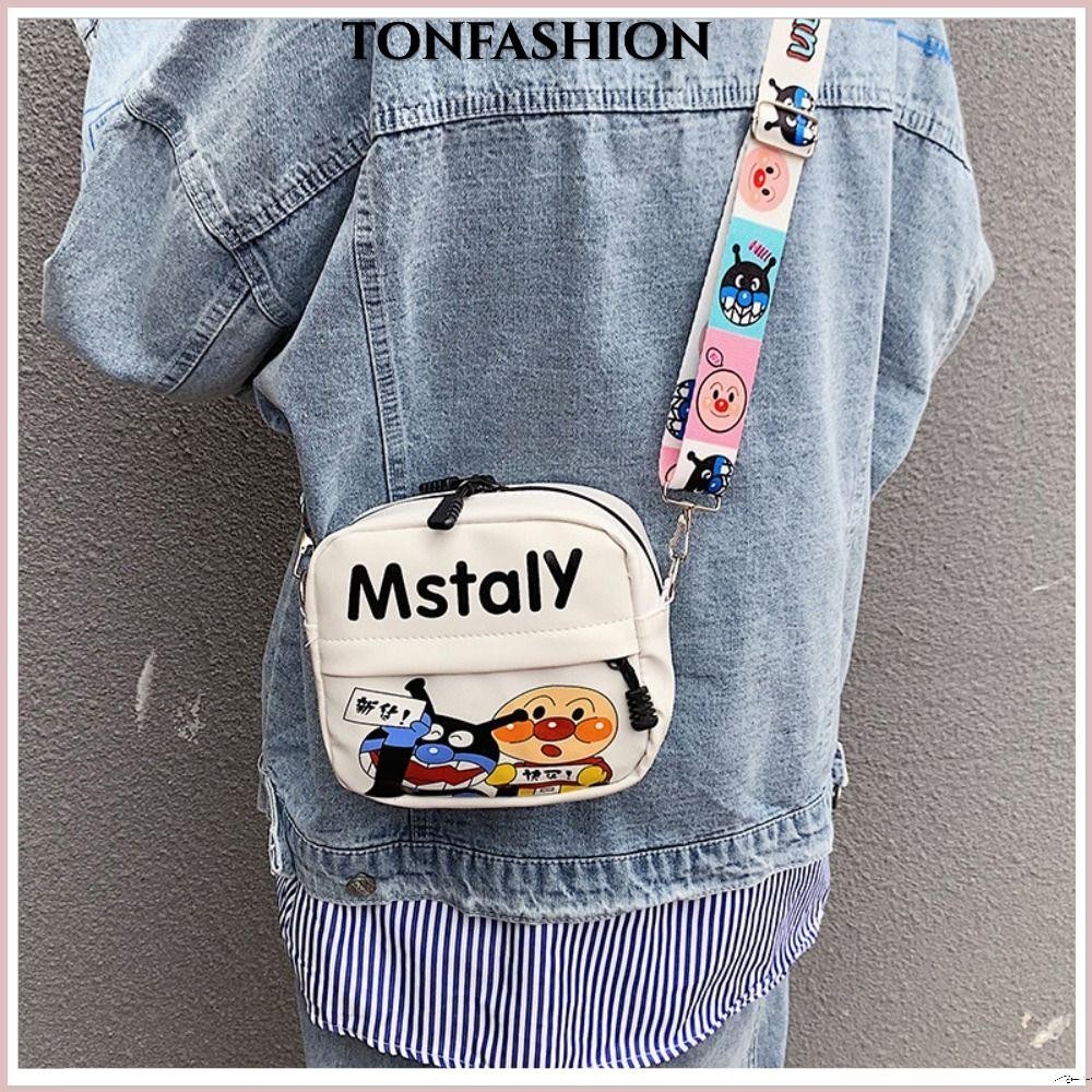 Tonfashion กระเป๋าสะพายไหล่ สะพายข้าง หนัง PU ขนาดเล็ก แฟชั่นสไตล์เกาหลี สําหรับผู้หญิง นักเรียน