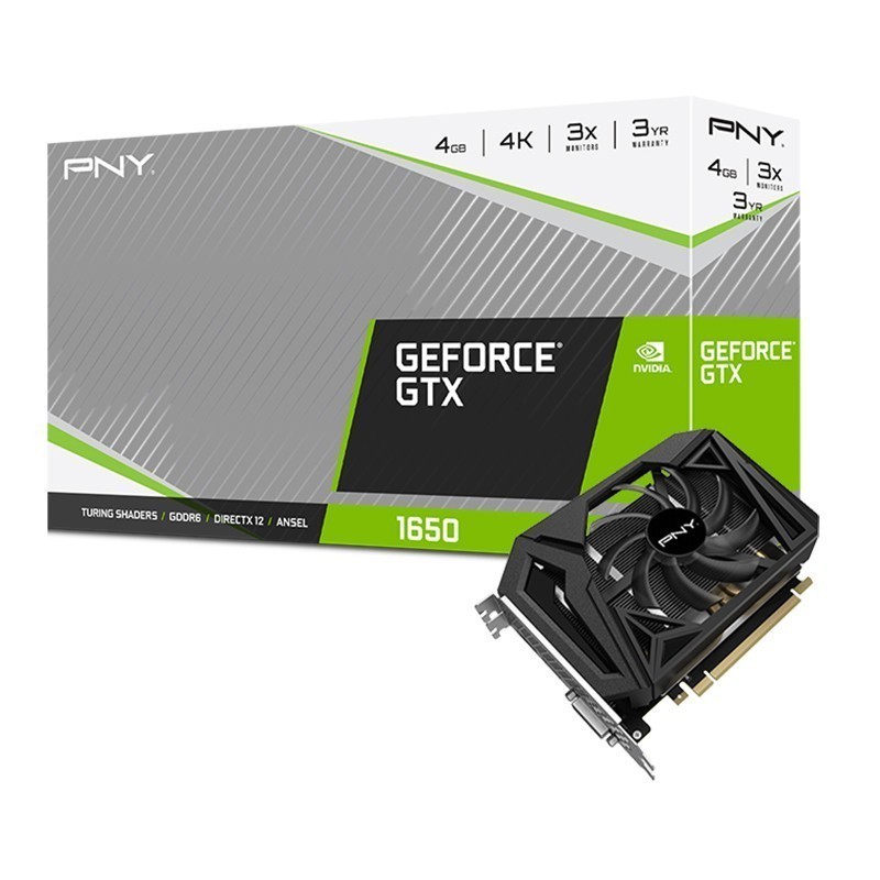 PNY GTX 1650 4GB GDDR6 Single Fan Graphics Card