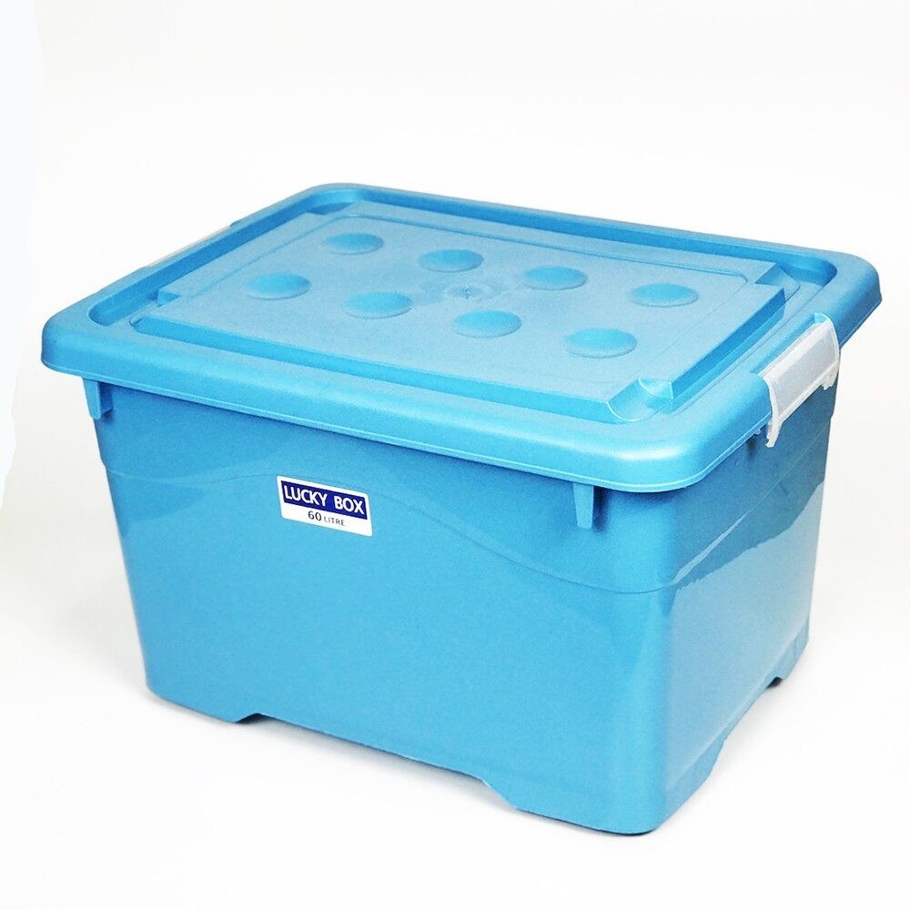 ตะกร้าเก็บของ กล่องพลาสติก 60ลิตร มีล้อ ลังพลาสติก กล่องอเนกประสงค์ สีพลาสเทล