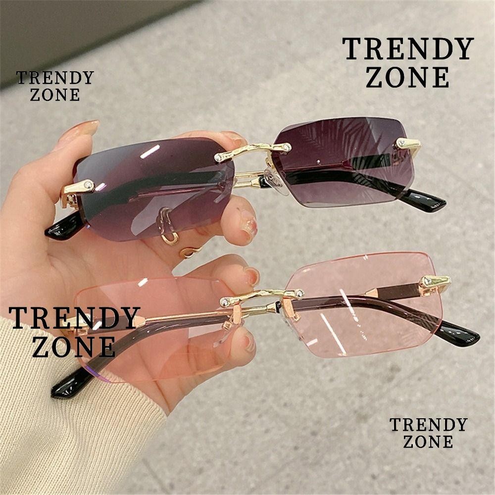Trendyzone แว่นตากันแดด UV400 Y2K ทรงสี่เหลี่ยมผืนผ้า สไตล์เรโทร สําหรับผู้หญิง และผู้ชาย