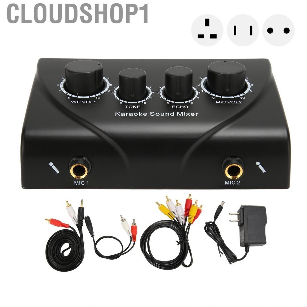 Cloudshop1 Karaoke Sound Mixer  Compact Mini Stereo Plug and Play 100-240V for Home Theatre System