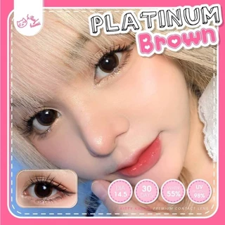 🔥 คอนแทคเลนส์ 💗ขนาดบิ๊กอาย💗 Platinum (kittykwaii) สี : Brown / Gray / Black
