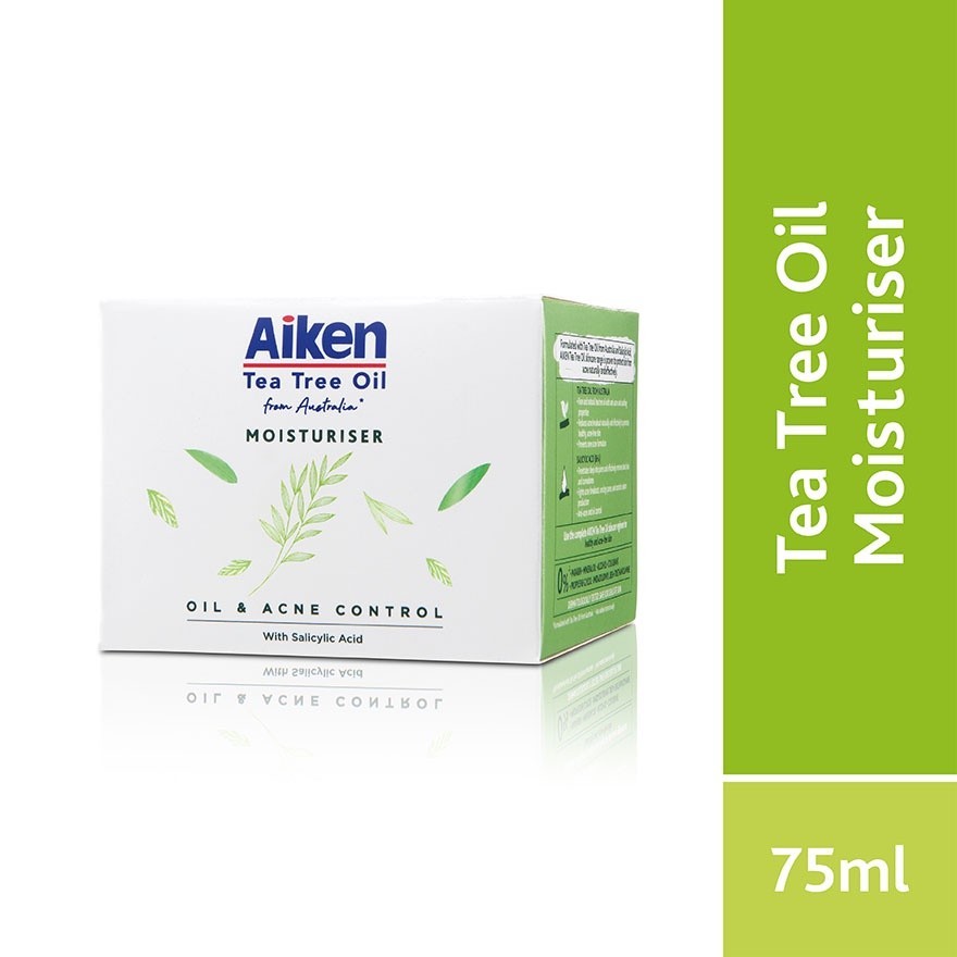 Aiken Tea Tree Oil Moisturiser 75 มล. เพิ่มระดับความชุ่มชื้นให้กับผิว โดย 2.1x เนื้อครีม น้ําหนักเบา ไม่ก่อให้เกิดโรค