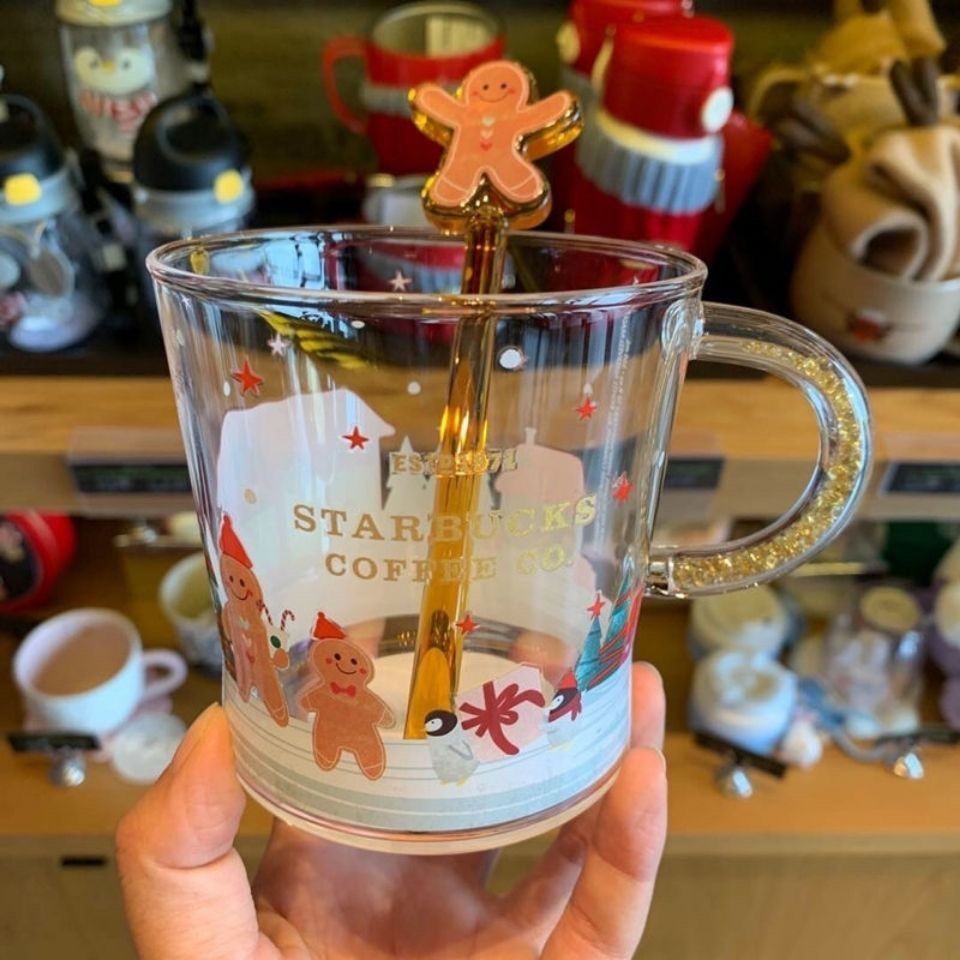Starbucks แก้วกาแฟ ลายคนขนมปังขิง เปลี่ยนสีได้ 355 มล. ของขวัญคริสต์มาส - รูปที่ 6