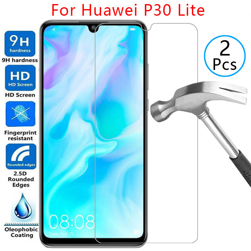 กระจกนิรภัยป้องกันหน้าจอสําหรับ huawei p30 lite กรณีบน p30lite p 30 30 p ป้องกันโทรศัพท์ coque กระเป