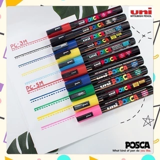UNI POSCA ปากกาพอสก้า Posca 3M และ 5M สีพาสเทล สีสว่าง ปากกาเพ้นท์อเนกประสงค์ ปากกาเพ้นท์รองเท้า โมเดล ยูนิ