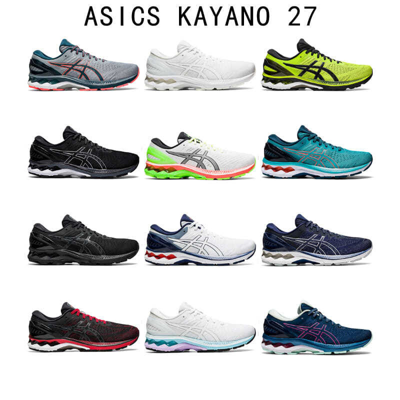 Asics ASICS KAYANO27 รองเท้าวิ่งเจล สีดํา สําหรับผู้ชาย ผู้หญิง K27
