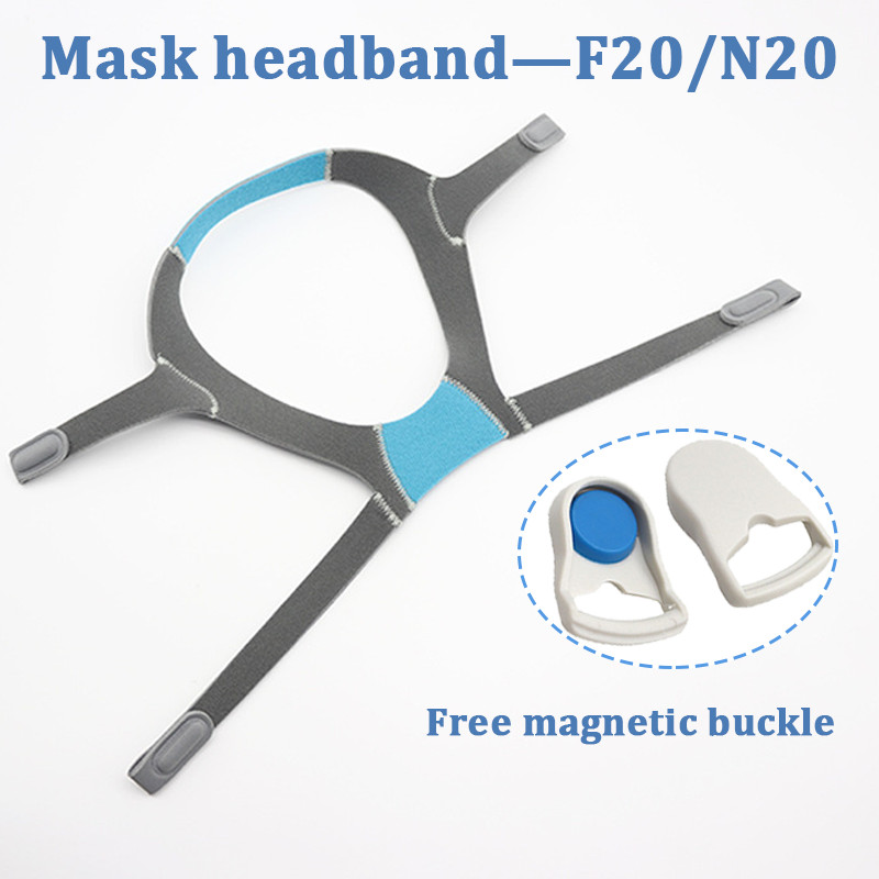 Cpap ที่คาดผมหน้ากากพร้อมหัวเข็มขัดแม่เหล็ก ที่คาดผมทดแทนแบบปรับได้ Ventilator Resmed AirFitF20/N20 ที่คาดผมหน้ากากที่ทนทานและทนต่อการสึกหรอ--อุปกรณ์เสริมเครื่องขยาย