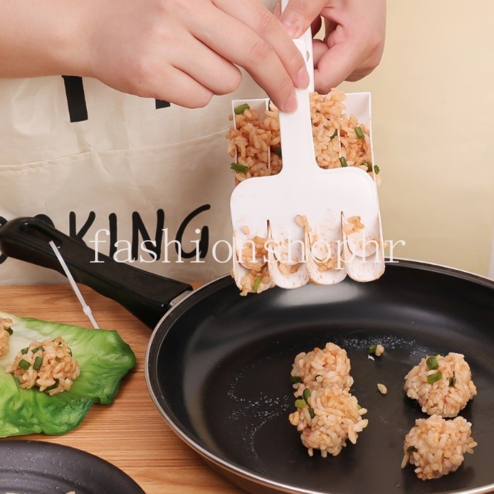 เครื่องทํามีทบอล 3/4 แม่พิมพ์ทําลูกชิ้นปลา ข้าวปั้น ข้าวปั้น ทําอาหาร โฮมเมด บอลเกอร์ คลิป เครื่องมือครัว - รูปที่ 4