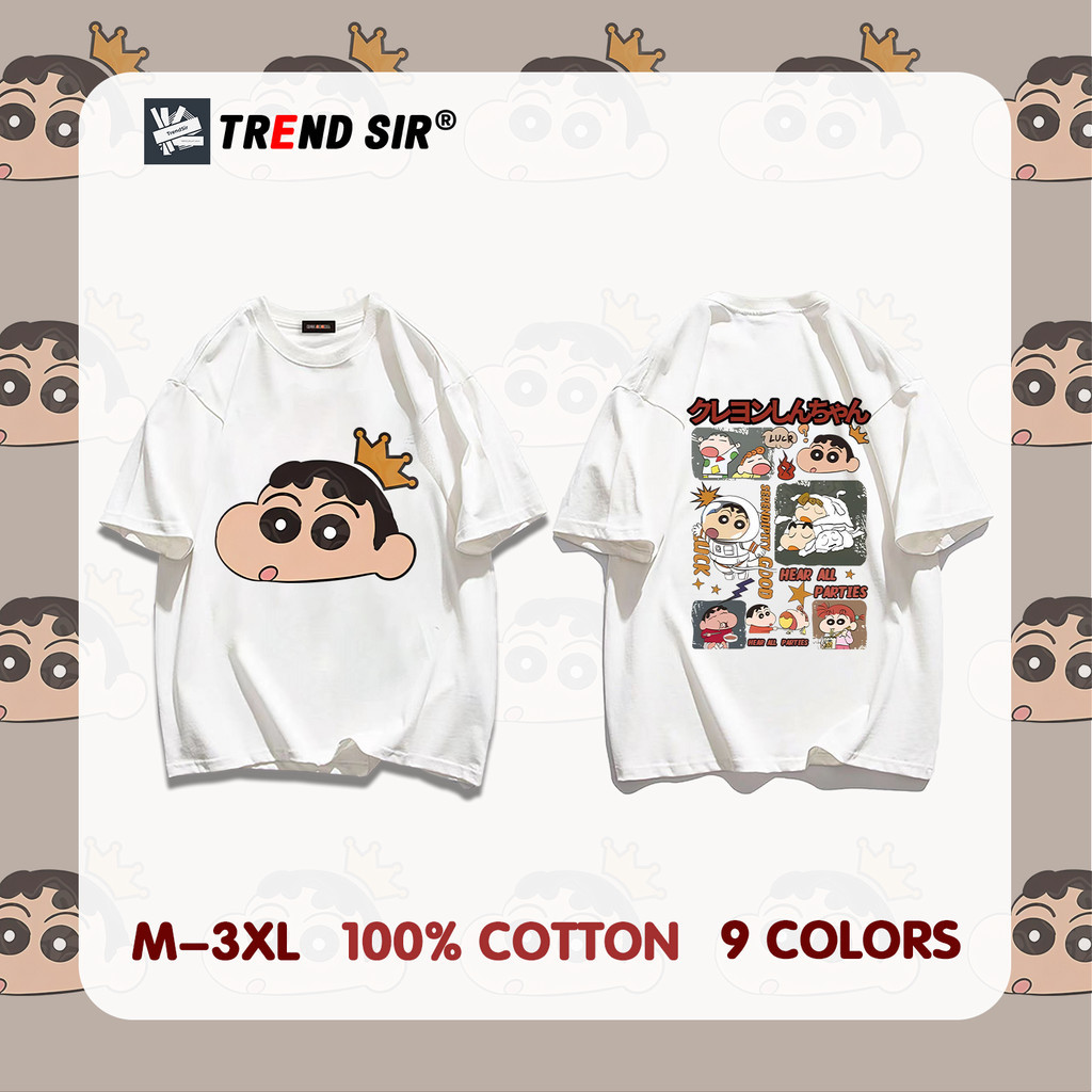 TrendSir New เสื้อยืดเกาหลี เสื้อยืดไซส์ใหญ่ Crayon Shin-chan 100% cotton M-3XL