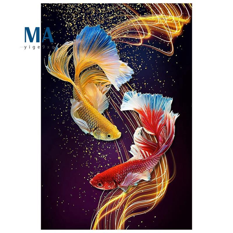 【Mayige9xq】ภาพปักครอสสติตช์คริสตัล เพชรเทียม รูปปลาคราฟ สําหรับตกแต่งบ้าน