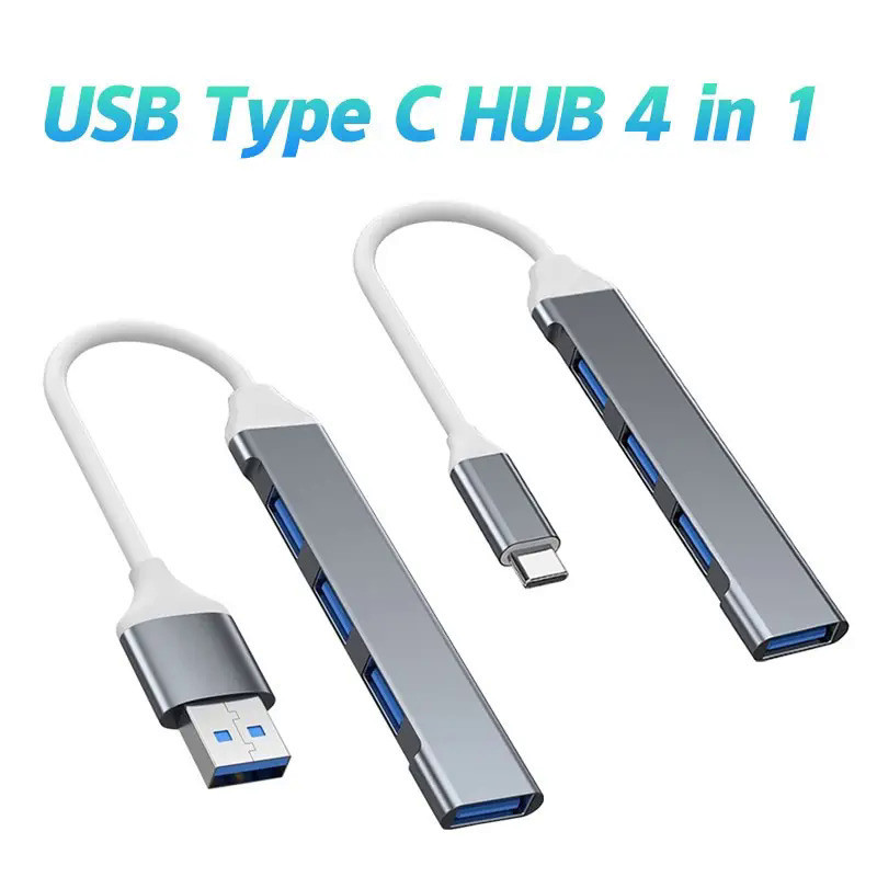 อะแดปเตอร์ฮับ USB Type C 4 พอร์ต USB 3.1 4in1 อะลูมิเนียม