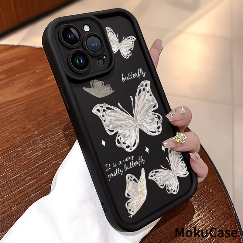 เคสไอโฟน 15/14/13/12/11 Pro max สำหรับสาว ๆ น่ารัก ผีเสื้อ กันกระแทก Compatible Case iPhone 11,12,13,14,15,16,11PM,12PM,13PM,14PM,15PM,16PM,16Plus,X/Xs, XR,7 +,8Plus