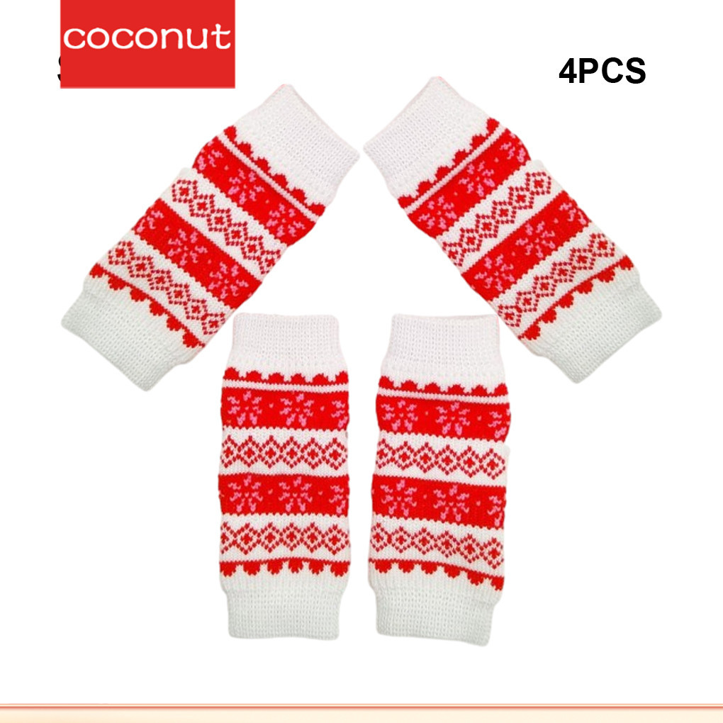 【Coco】เครื่องอุ่นเข่าสัตว์เลี้ยง ผ้าฝ้าย ระบายอากาศ สําหรับแมว และสุนัข 4 ชิ้น ถุงเท้ายาวถึงเข่า ปลอดภัย สําหรับสัตว์เลี้ยง