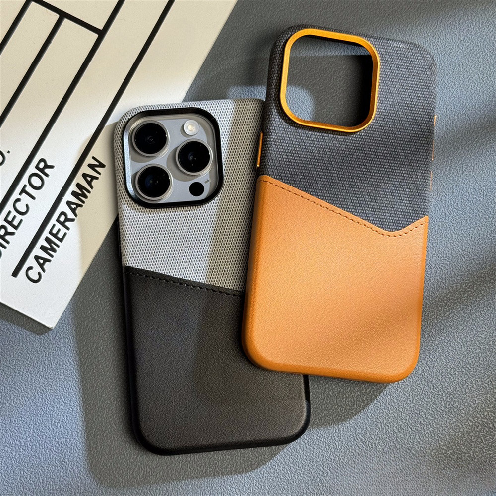 การ์ดสีคมชัดใส่เคสโทรศัพท์แม่เหล็กสําหรับiPhone 15 Pro Max 17 Air 16 16e 14 Plus 13 12 Proหนัง + ผ้าปกหลัง