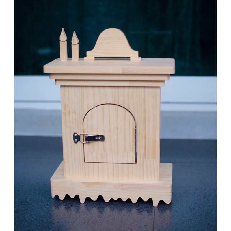 ออมสิน PL43 กระปุกออมสิน กล่องใส่เงิน Tip box ออมเงิน โมเดล ทำจากไม้เกรดA สวยงาม(ต่อชิ้น)